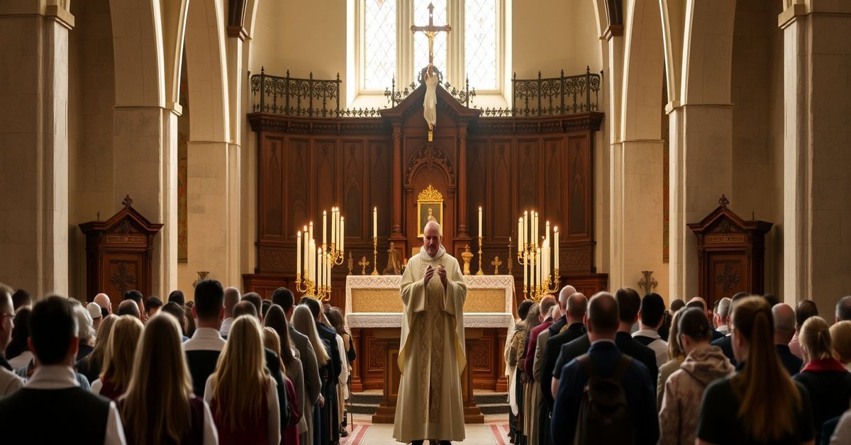 Pielgrzymka maturzystów na Jasną Górę z udziałem biskupa w tradycyjnych szatach liturgicznych