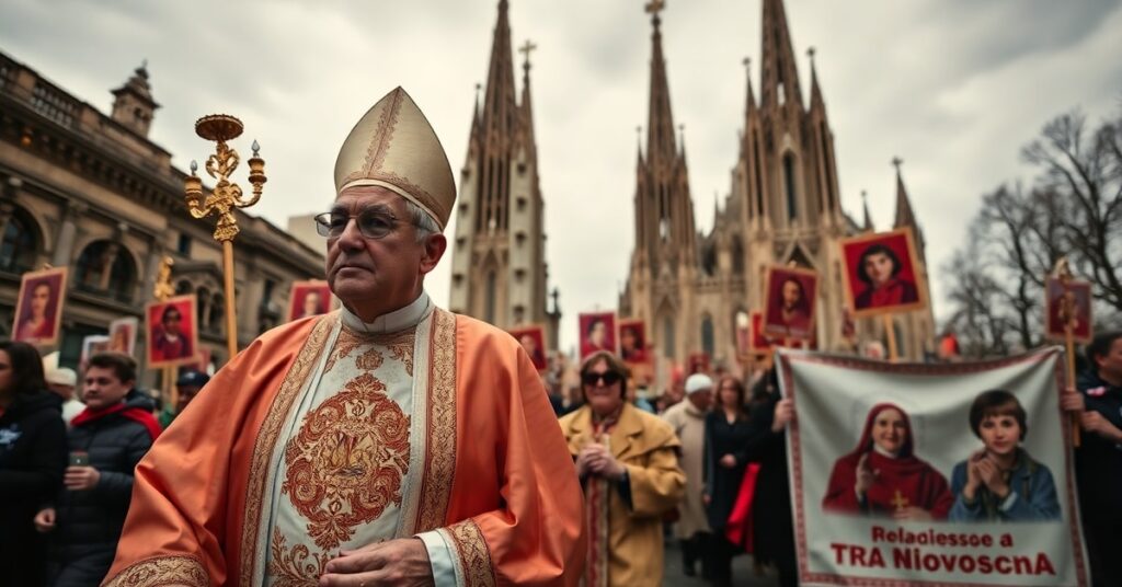 Pielgrzymka uzurpatora w Hiszpanii - procesja religijna z udziałem fałszywego papieża