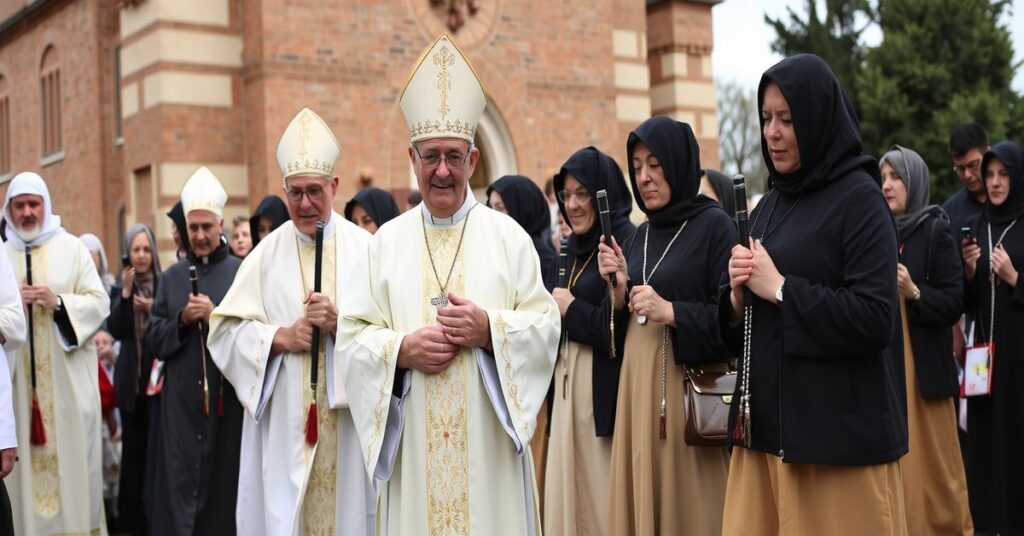 Pielgrzymka katolicka w Łomży z udziałem 'bpa' Tadeusza Bronakowskiego i 'ks.' Jacka Kotowskiego w modlitewnym aktach za ochronę życia