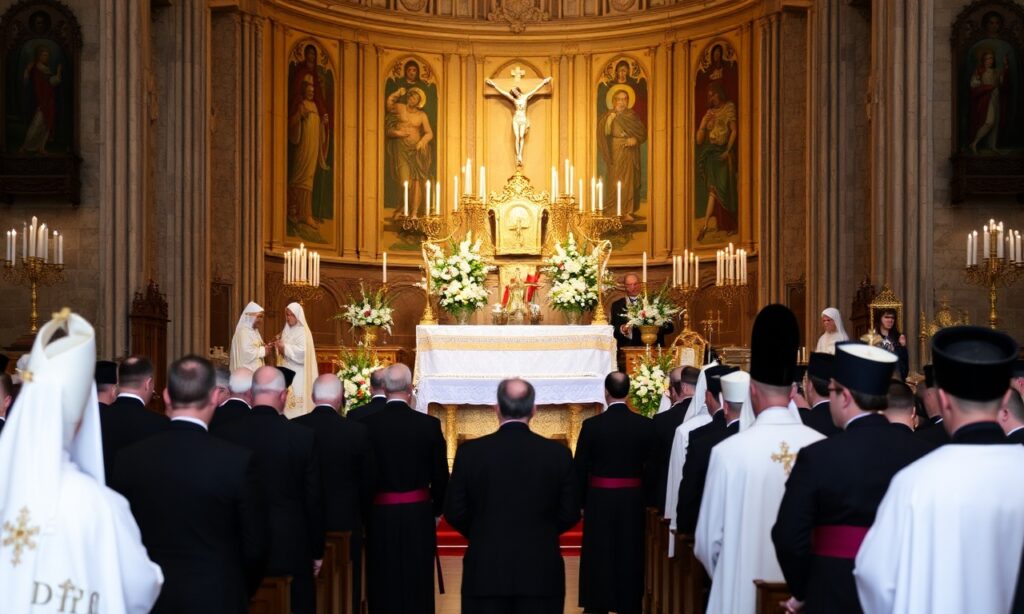 Wnętrze archikatedry w Przemyślu podczas pogrzebu abp. Józefa Michalika