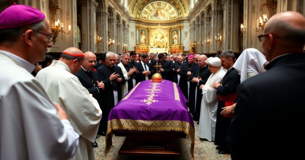 Powiązek pogrzebowy Angelo Gugela w rzymskim kościele Santa Maria del Popolo z kardynałem Stanisławem Dziwiszem.