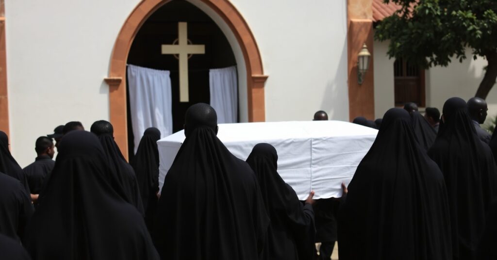 Pogrzeb „biskupa” w Mozambiku – tradycyjna procesja katolicka z mszą świętą według starożytnego obrządku