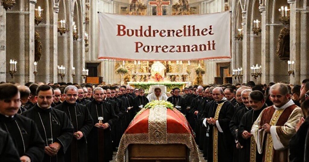 Uroczysty pogrzeb "kardynała" Dominika Duki w katedrze z modernistycznymi elementami i kontrowersyjnymi symbolami apostazji.