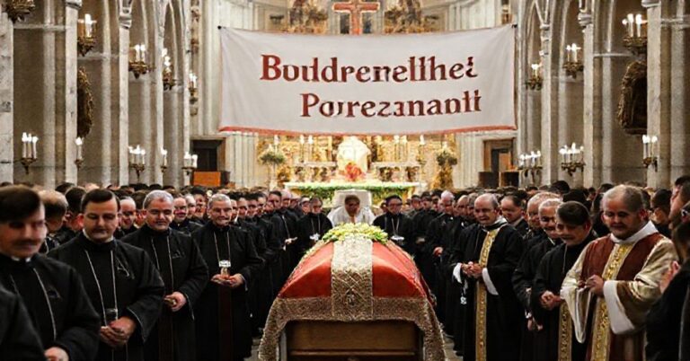 Uroczysty pogrzeb "kardynała" Dominika Duki w katedrze z modernistycznymi elementami i kontrowersyjnymi symbolami apostazji.