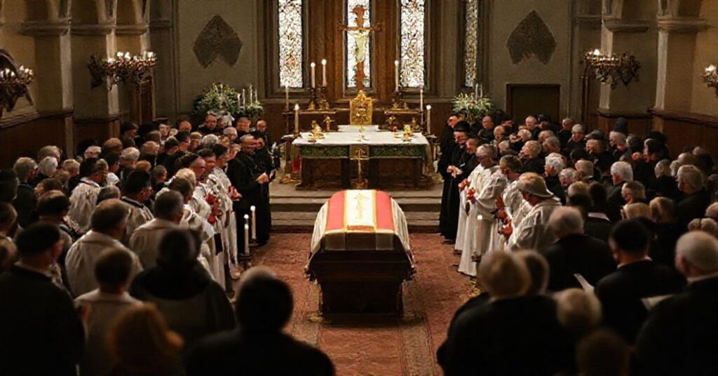 Tradycyjny katolicki pogrzeb Paula Badde z kontrastem między modernistami a wiernymi tradycji