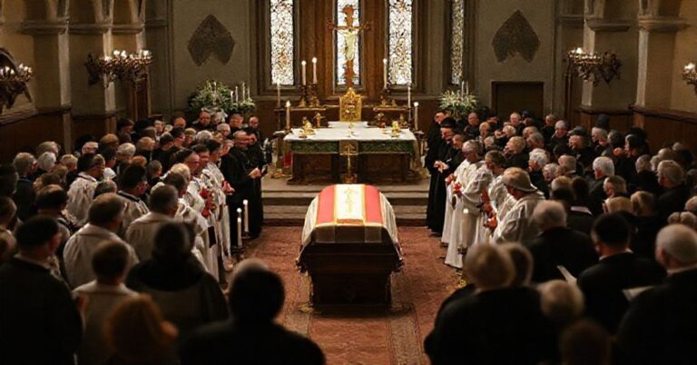 Tradycyjny katolicki pogrzeb Paula Badde z kontrastem między modernistami a wiernymi tradycji