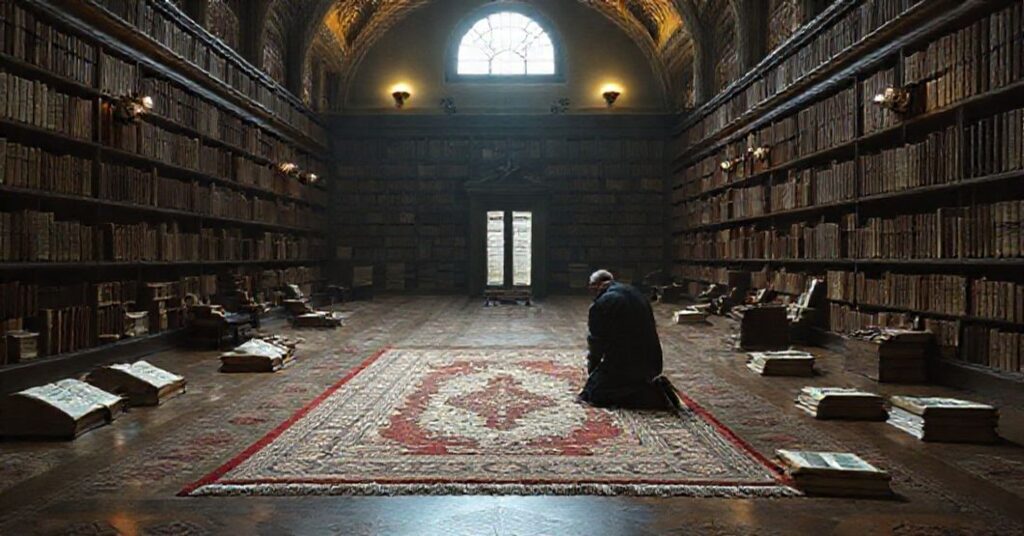 Zdjęcie przedstawiające pokój modlitewny dla muzułmanów w Bibliotece Watykańskiej.