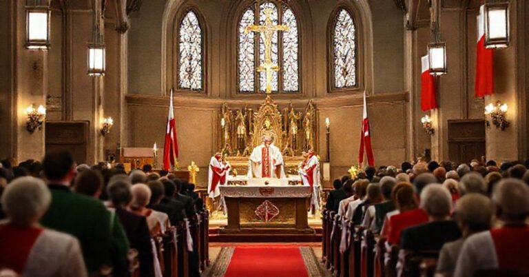 Uroczysta msza w Polskiej Misji Duszpasterskiej w Chicago z okazji Dnia Niepodległości Polski