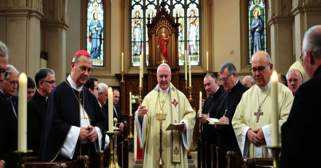 Polski episkopat podczas ekumenicznego łącucha modlitewnego w tradycyjnym kościele polskim