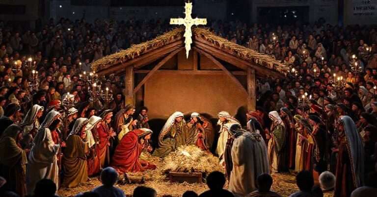 Tradycyjna katolicka szopka w Portugalii z 800 aktorami w kostiumach biblijnych na scenie 30 tys. m² z elementami synkretycznymi.