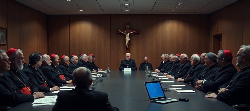 Grupa księży w Elblągu podczas biurokratycznego posiedzenia Rady Kapłańskiej w 2026 roku