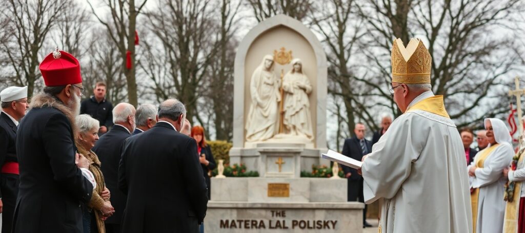 Poświęcenie pomnika "Dzieci Polskie Matce Polski" w Toruniu bez obecności Chrystusa Króla
