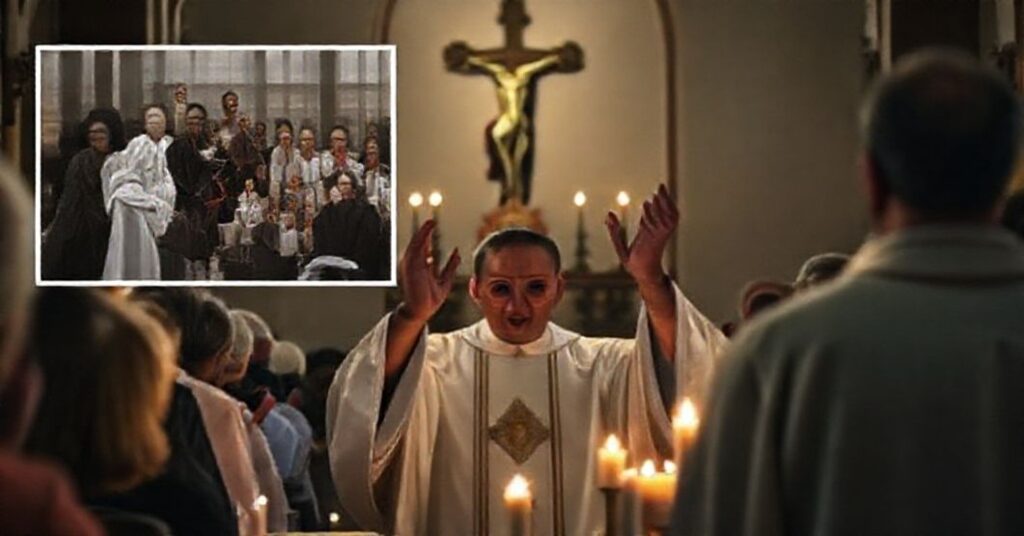 Tradycyjna msza święta w kaplicy z prawdziwym kapłanem w kontrast z nowoczesnymi profanacjami liturgii z artykułu o zgromadzeniu w Rzeszowie