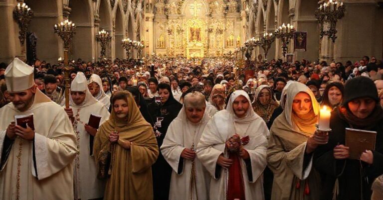 Pielgrzymka tradycyjnych katolików do Jasnej Góry, podkreślająca duchową naturę miłosierdzia w odróżnieniu od materialistycznej neo-kościelnej akcji