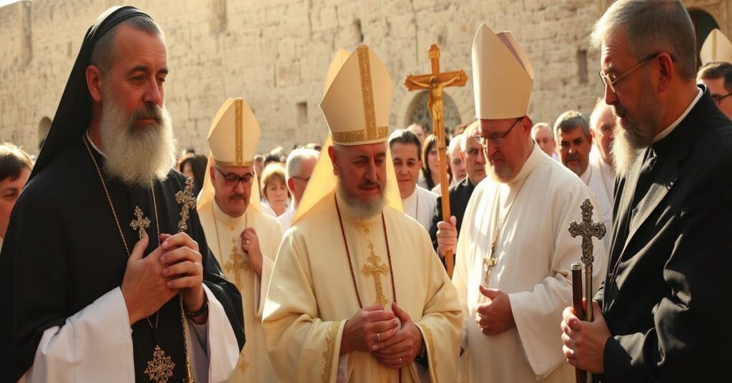 Prawdziwi katolicy modlą się w Jerozolimie w 2033 roku, odrzucając ekumeniczne zgromadzenie modernistów