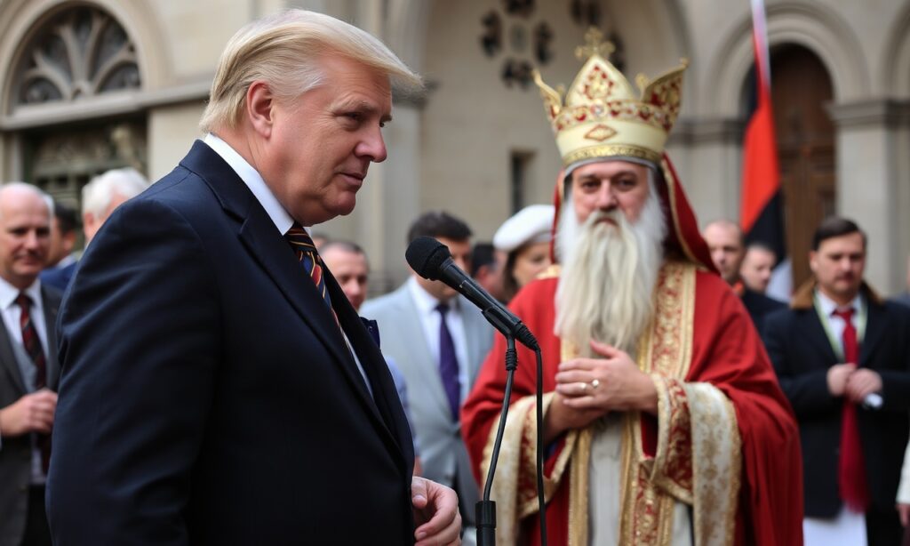 Premier Donald Tusk składa kwiaty na grobie Jana Pawła II w Watykanie podczas wizyty u uzurpatora Leona XIV