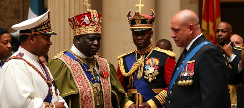 Premier Haiti Alix Didier Fils-Aimé modli się przed krzyżem w Watykanie