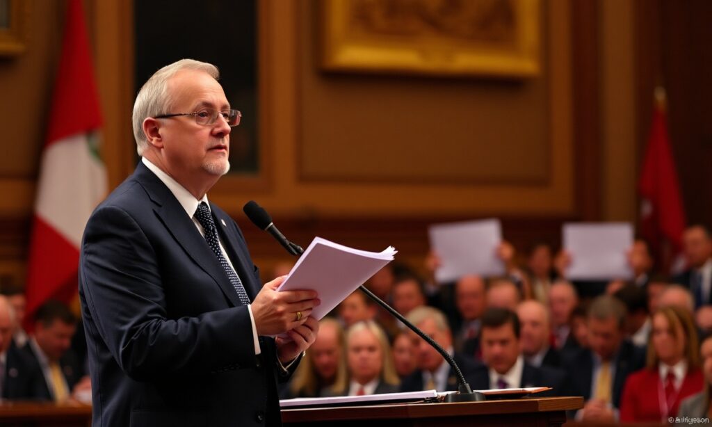 Prezydent Karol Nawrocki przed katedrą trzymający dokument weto o małżeństwie