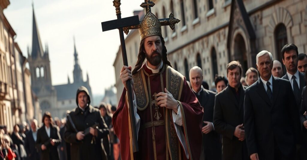 Procesja katolicka z wizerunkiem Chrystusa Króla w Polsce