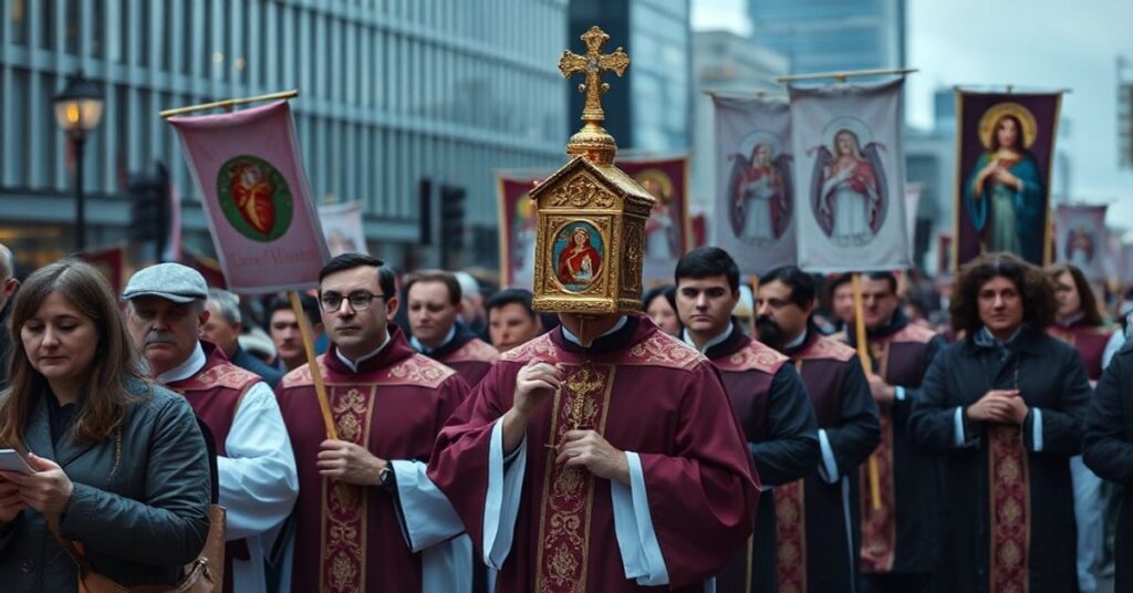 Procesja katolicka w Londynie przeciwko aborcji