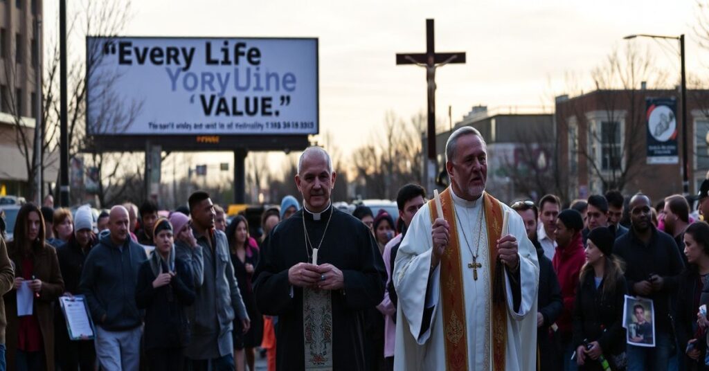 Procesja katolicka z biskupami w Minneapolis po strzelaninach