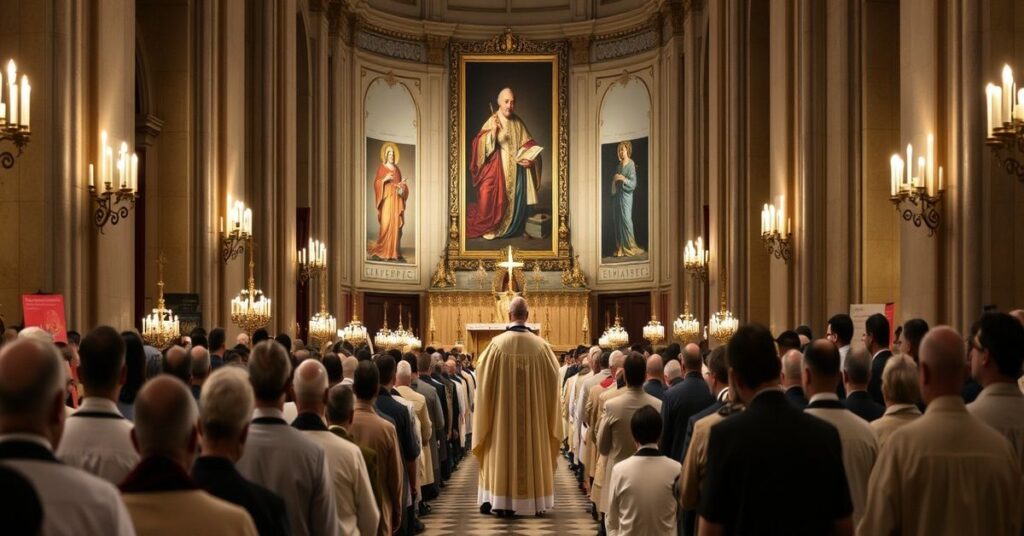 Procesja katolicka w Monako z tradycyjną Mszą św. w rytach tridentyńskich