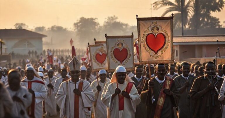 Procesja katolicka w Nigerii modląca się o nawrócenie kraju i ochronę przed przestępcami.