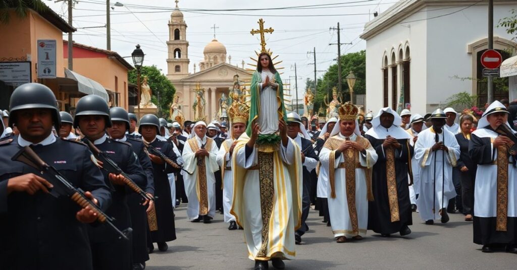 Procesja katolicka w Nikaragui uciskana przez dyktaturę Ortegi-Murillo