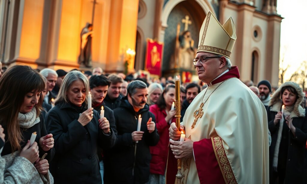 Procesja katolicka w Przemyślu z abp. Józefem Michalikiem w centrum