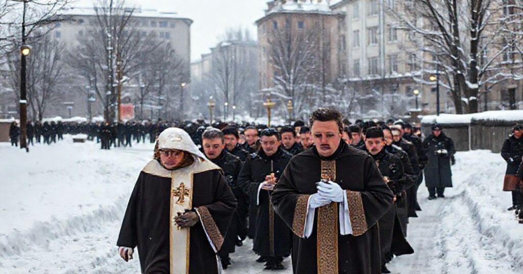Procesja katolicka podczas stanu wojennego w Polsce