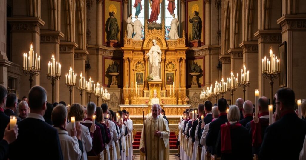 Procesja katolicka w dniu Dnia Dzieci Nie Narodzonych z tradycyjną Mszą Trydencką