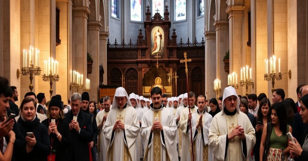 Procesja katolicka w Mediolanie ku czci Marka Gallo