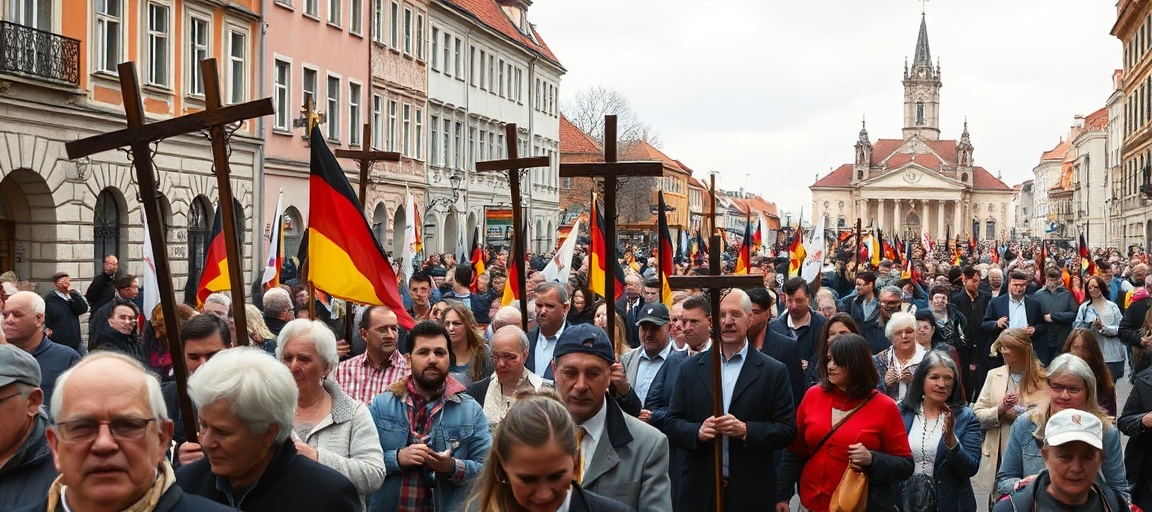 Procesja pojednania w Brnie: tysiące Niemców, Austriaków i Czechów wspólnie modlą się w podziwianiu do Kościoła św. Jakuba