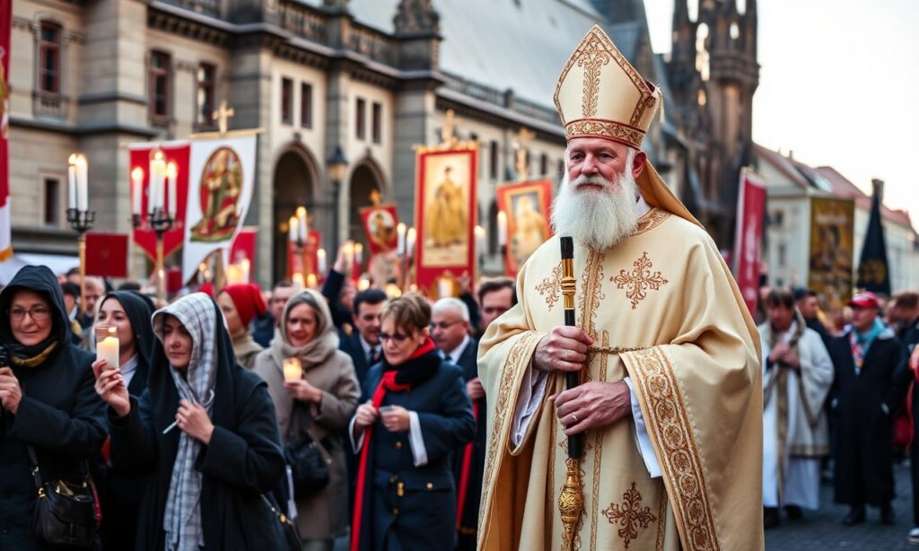 Procesja ku czci św. Stanisława BM w Krakowie z katedry na Wawelu do Skałki