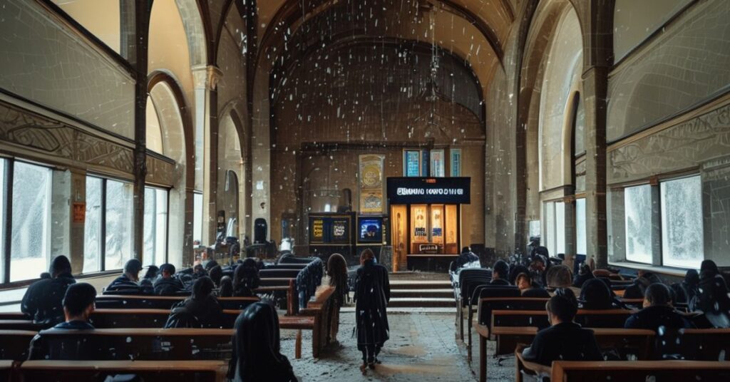 Kijowski kościół św. Mikołaja zamieniony w centrum socjalne z automatami z kawą i gniazdkami do ładowania.