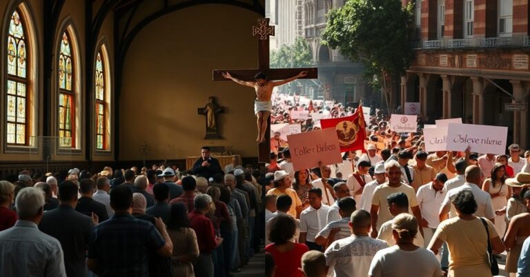 Tradycyjne Drogi Krzyżowej kontrastujące z synkretycznym widowiskiem w Iztapalapie