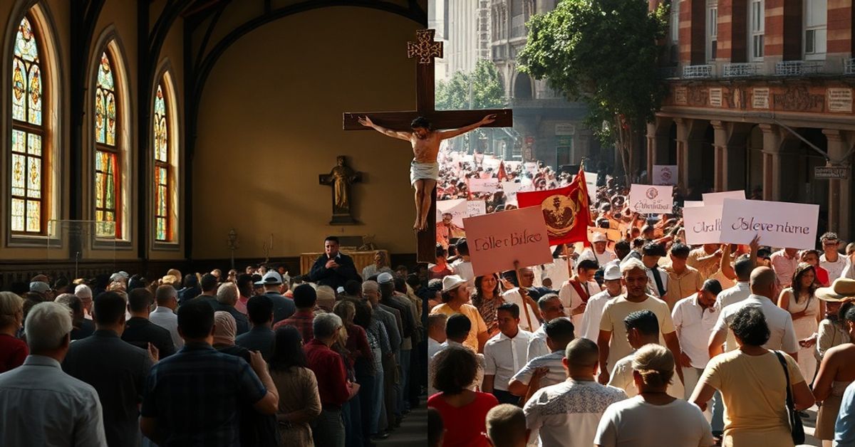 Profanacja Męki Pańskiej przez UNESCO w Iztapalapie Tradycyjne Drogi Krzyżowej kontrastujące z synkretycznym widowiskiem w Iztapalapie