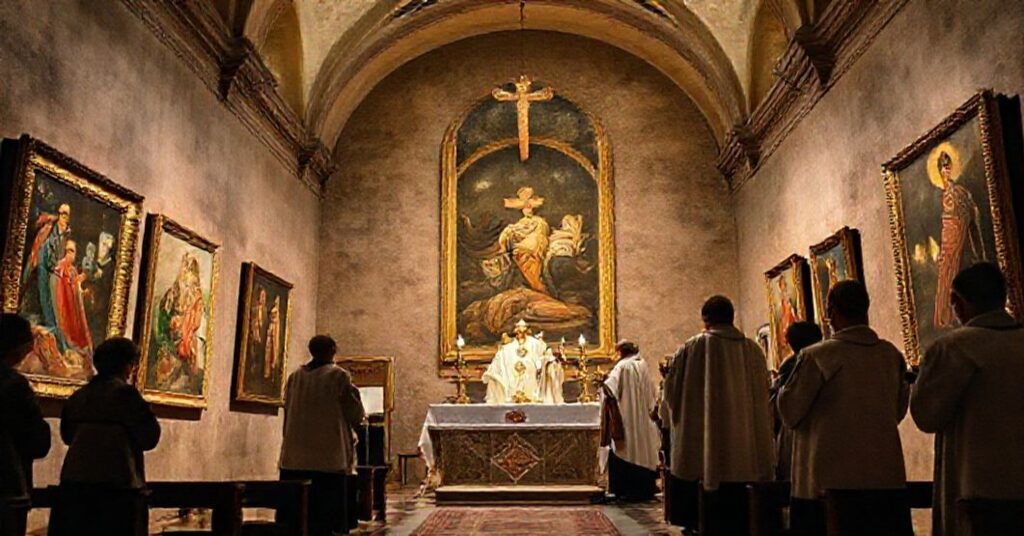 Wizja profanacji sztuki sakralnej w podziemiach katedry warszawsko-praskiej podczas wystawy "Boże Narodzenie"