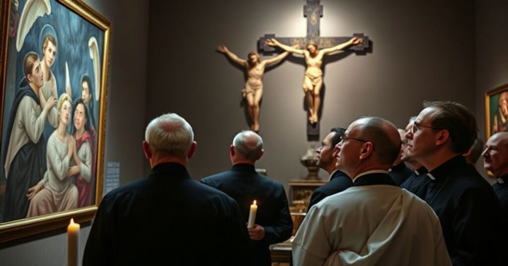 Sobór w Ołtarzewie z profanacją sztuki sakralnej przez modernistyczne obrazy ks. Urbanowicza