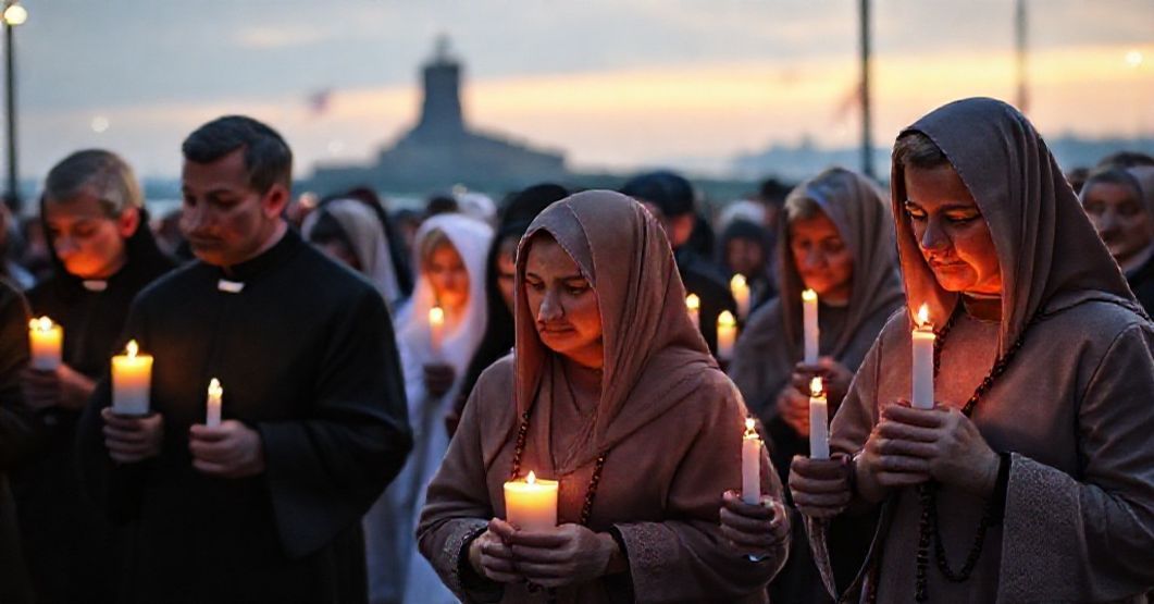Modernistyczna profanacja tradycji katolickiej w Gdańsku Parafia katolickich rodzin modlących się w Gdańsku przed Pomnikiem Westerplatte