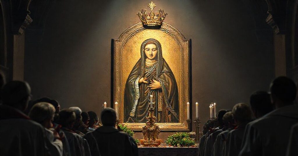 Odrzucony wizerunek Maryjny w Skrzyńsku podczas modernistycznej liturgii z udziałem fałszywych duchownych