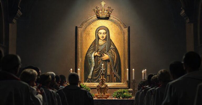 Odrzucony wizerunek Maryjny w Skrzyńsku podczas modernistycznej liturgii z udziałem fałszywych duchownych