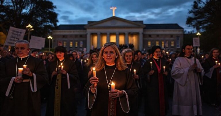 Pogrzebanie dzieci: Protestujący katoliccy wierni przed parlamentem Australii Południowej walczący za zakaz aborcji