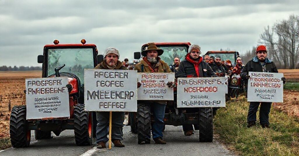 Rolnicy protestują przeciwko umowom Mercosur w barwnym polskim krajobrazie rolniczym