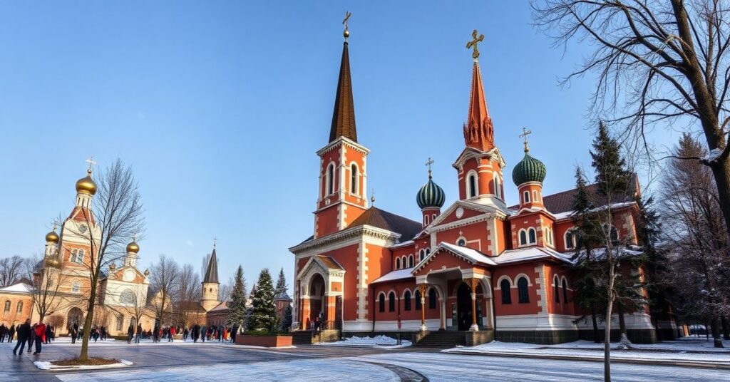 Prymas Stefan Wyszyński modli się przed obrazem Matki Bożej Jasnogórskiej w otoczeniu wiernych.