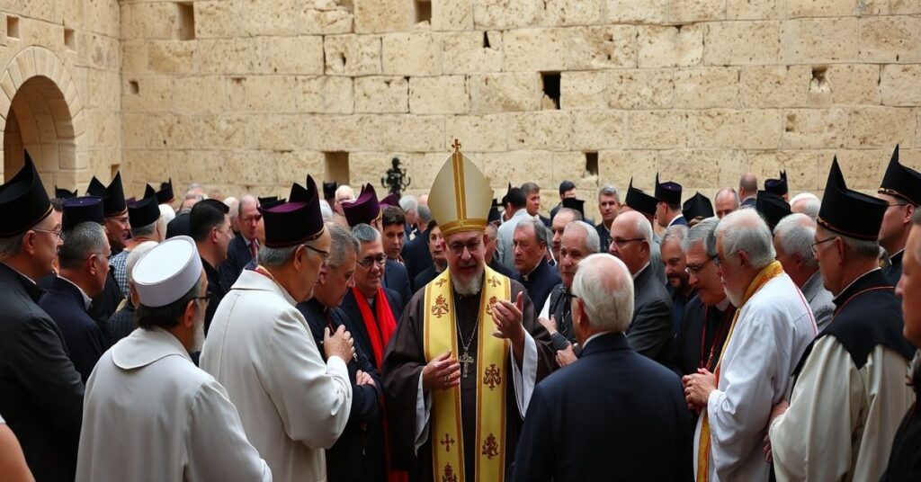 Zbliżona scena przygotowań do bluźnierczego ekumenicznego jubileuszu w Jerozolimie w 2033 roku