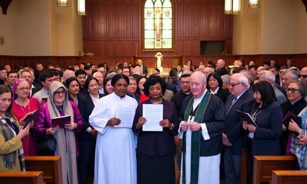 Zgromadzenie ponad 300 przywódców religijnych w tradycyjnym kościele katolickim trzyma list skierowany do legislatorów stanu Ohio z prośbą o zniesienie kary śmierci.