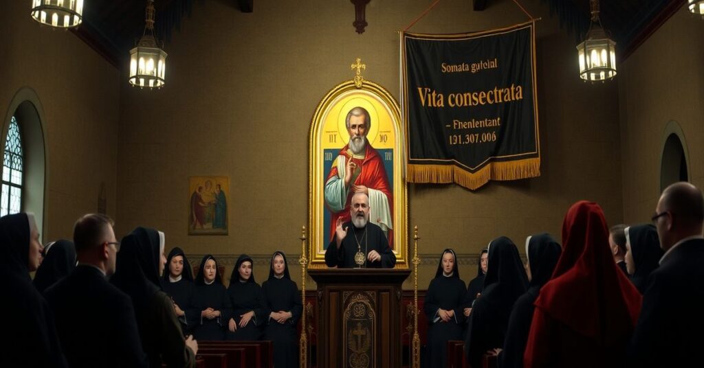 Pozorny "abp" Eugeniusz Popowicz przemawia do zakonników w schizmatyckiej "cerkwi", odsłaniając herezję synkretyzmu doktrynalnego