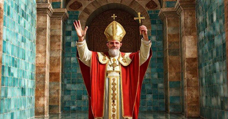 Uzurpator Leo XIV w Błękitnym Meczecie w Turcji, otoczony tureckimi ceramikami i heretykami