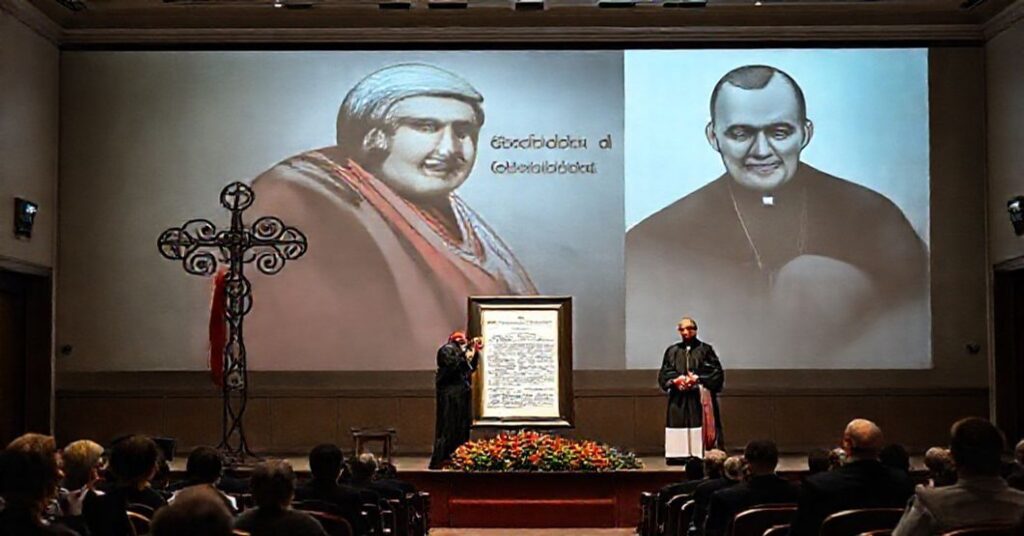 Scena z konferencji na Uniwersytecie Gregoriańskim w Rzymie upamiętniającej 60. rocznicę listu pojednania polskich biskupów z niemieckimi.